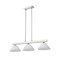 Z-Lite Cobalt Billiard, 3-Light, 14 In.W x 46 In.L x 8 In.H, Brushed Nickel/White Linen 152BN-AWL13 - alternate 6